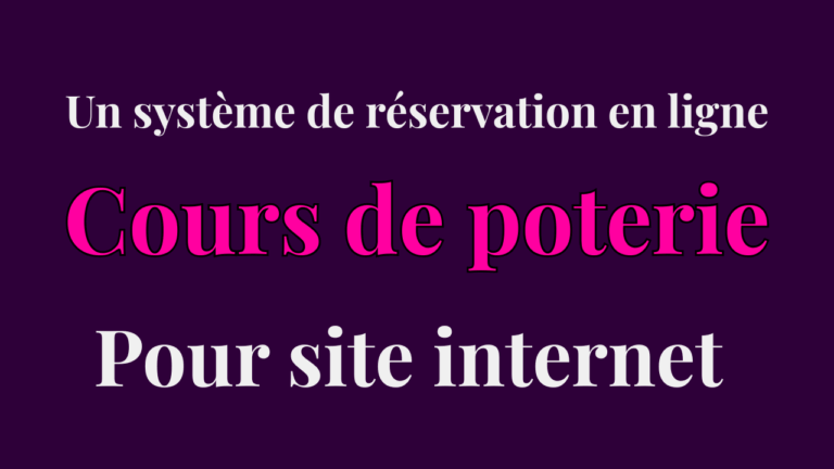 Créer un site avec un système de réservation en ligne | Application pour la céramique